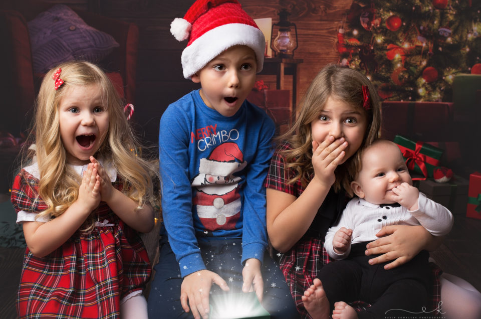 Sesja świąteczna z dużą rodziną