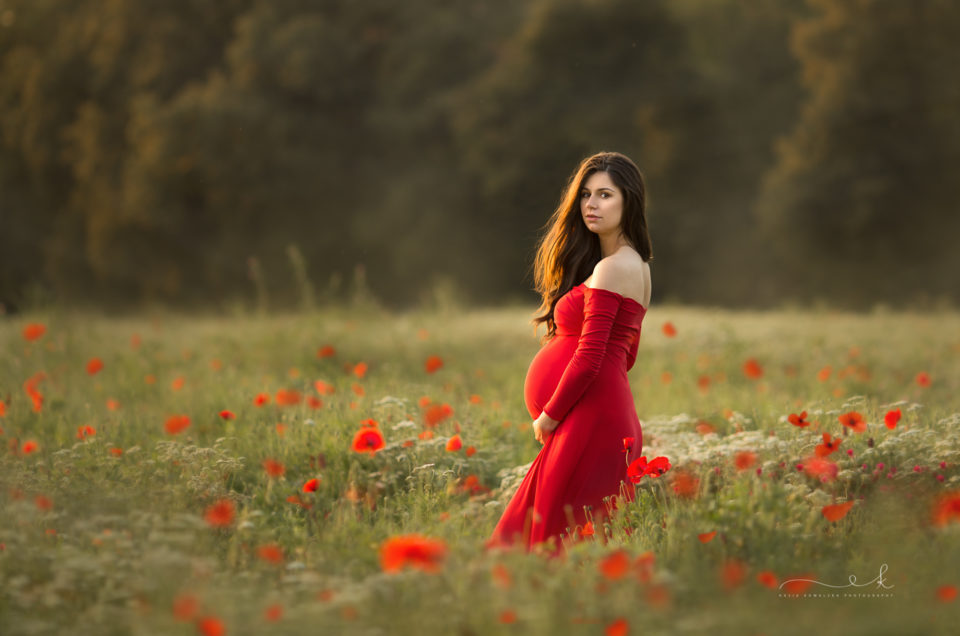 Sesja ciążowa w makach