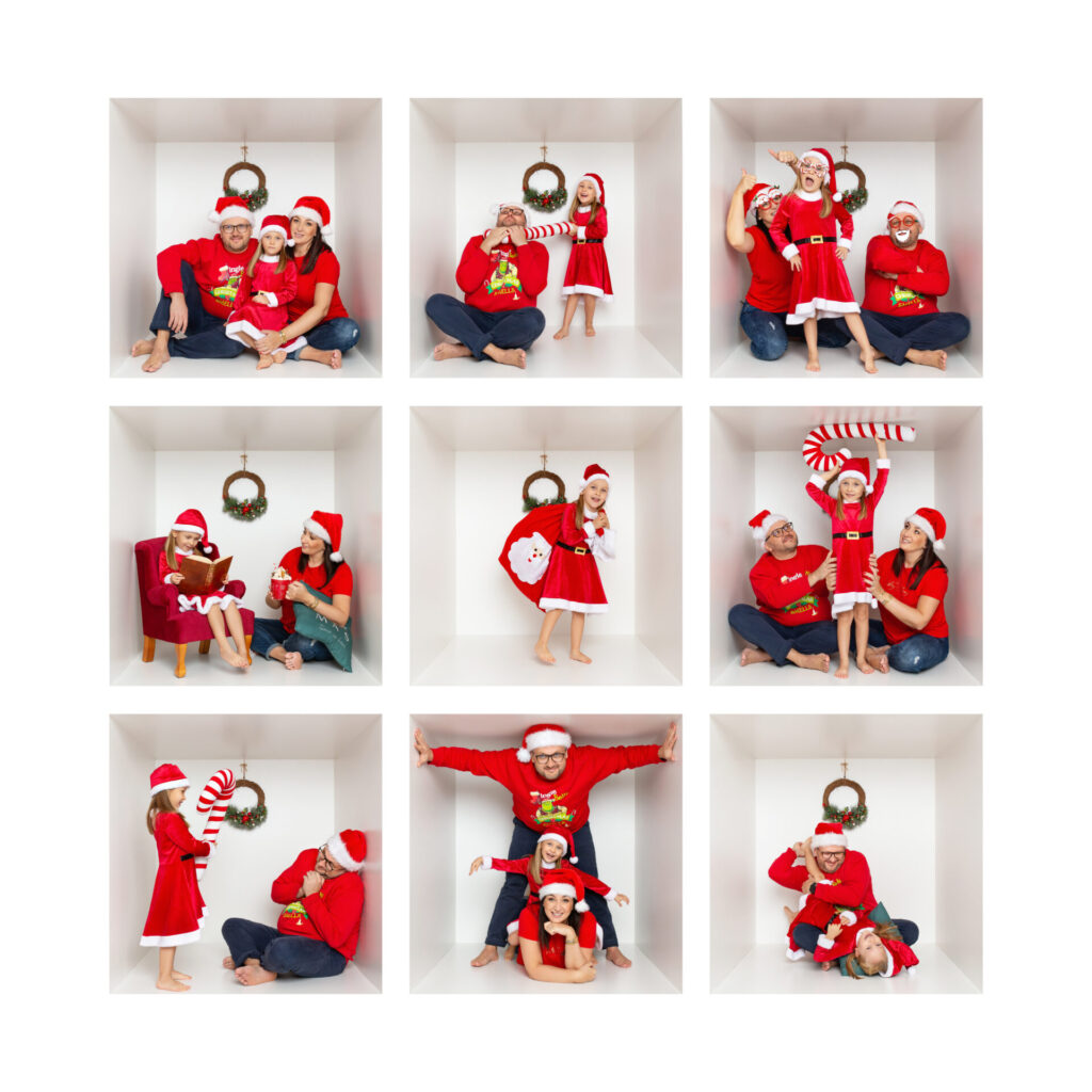Rodzinna sesja świąteczna w pudle